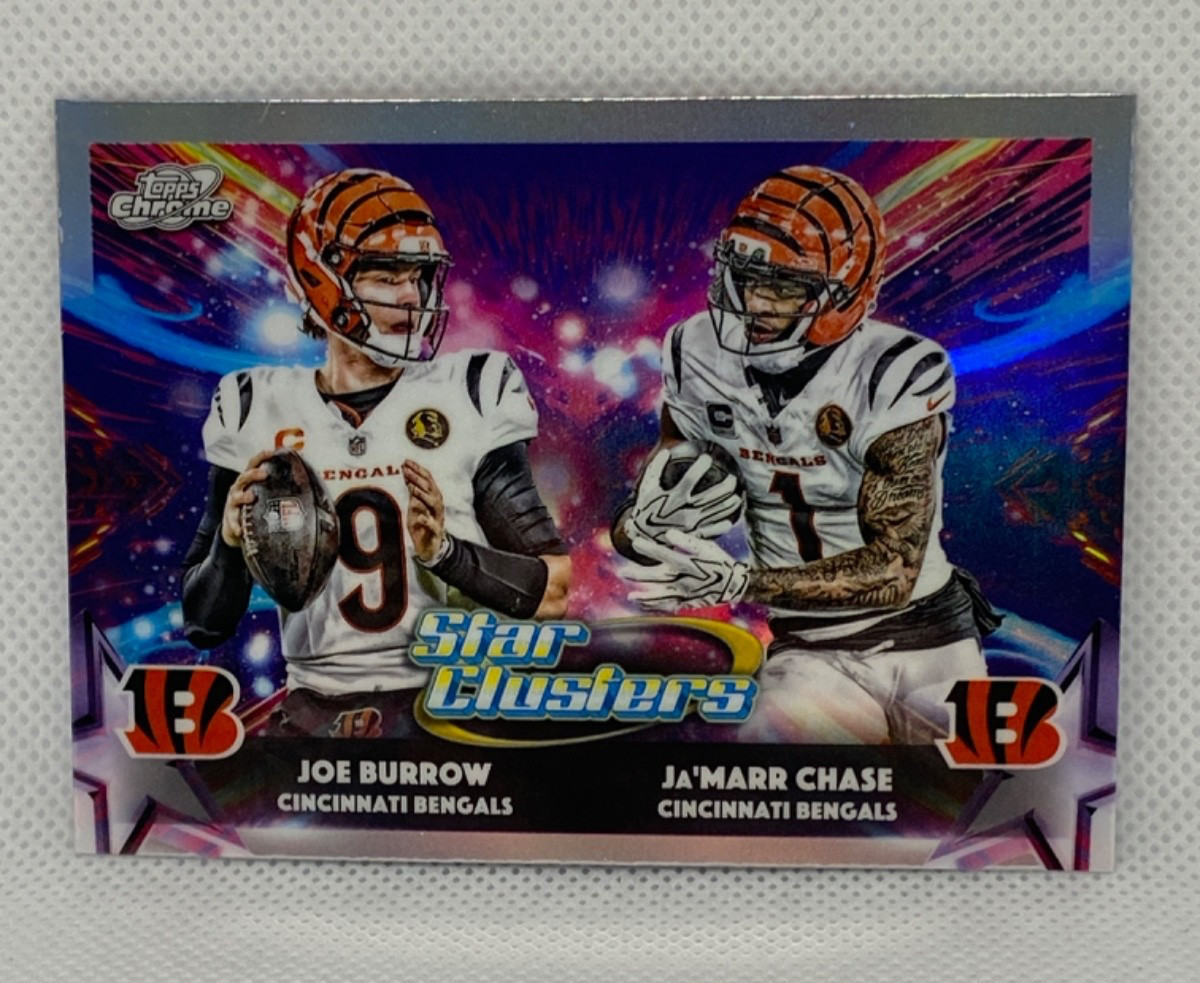 2025 Topps Chrome Cosmic Star Clusters Joe Burrow & Ja’Marr Chase Bengals