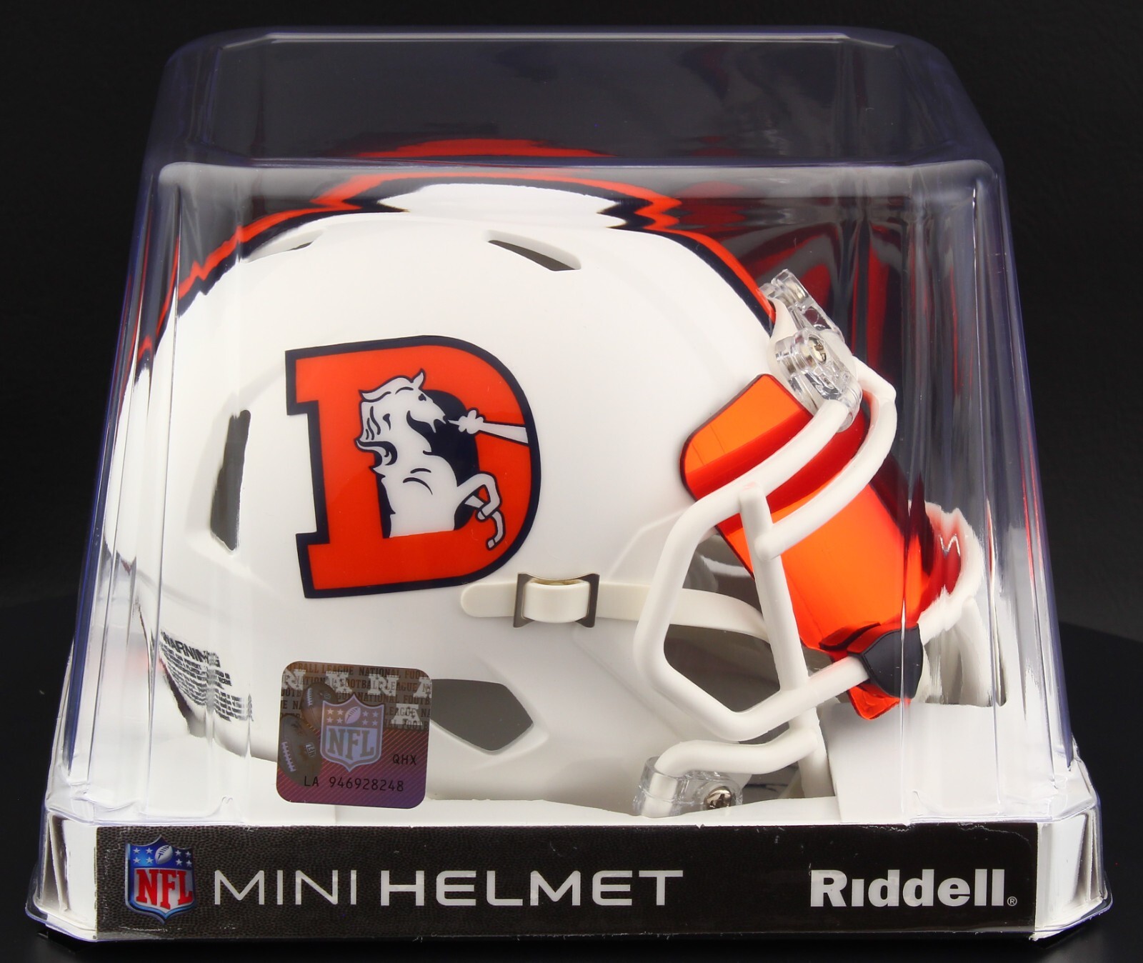 DENVER BRONCOS NFL Riddell SPEED Mini Football Helmet w/ EYE SHIELD VISOR