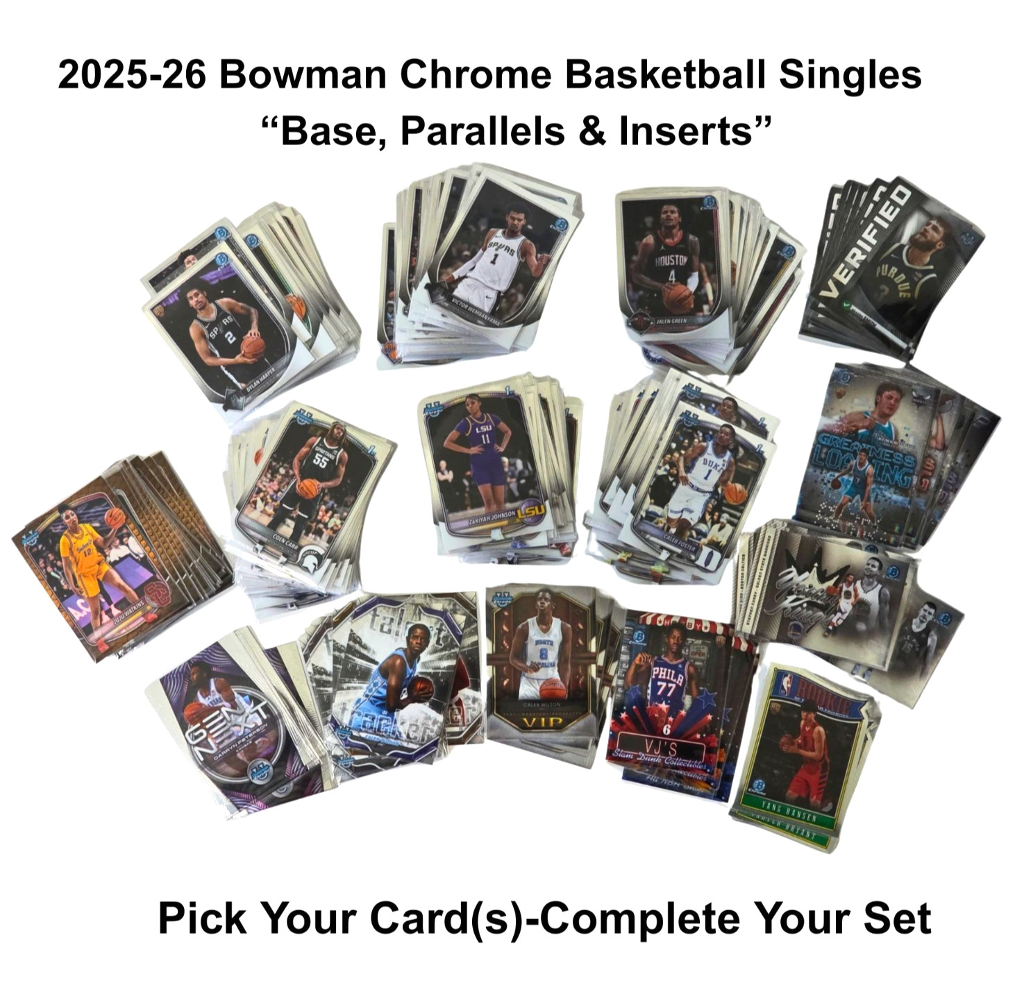2025-26 Bowman Chrome Basketball Singles-Base,Parallels & Inserts-Pick Your Card