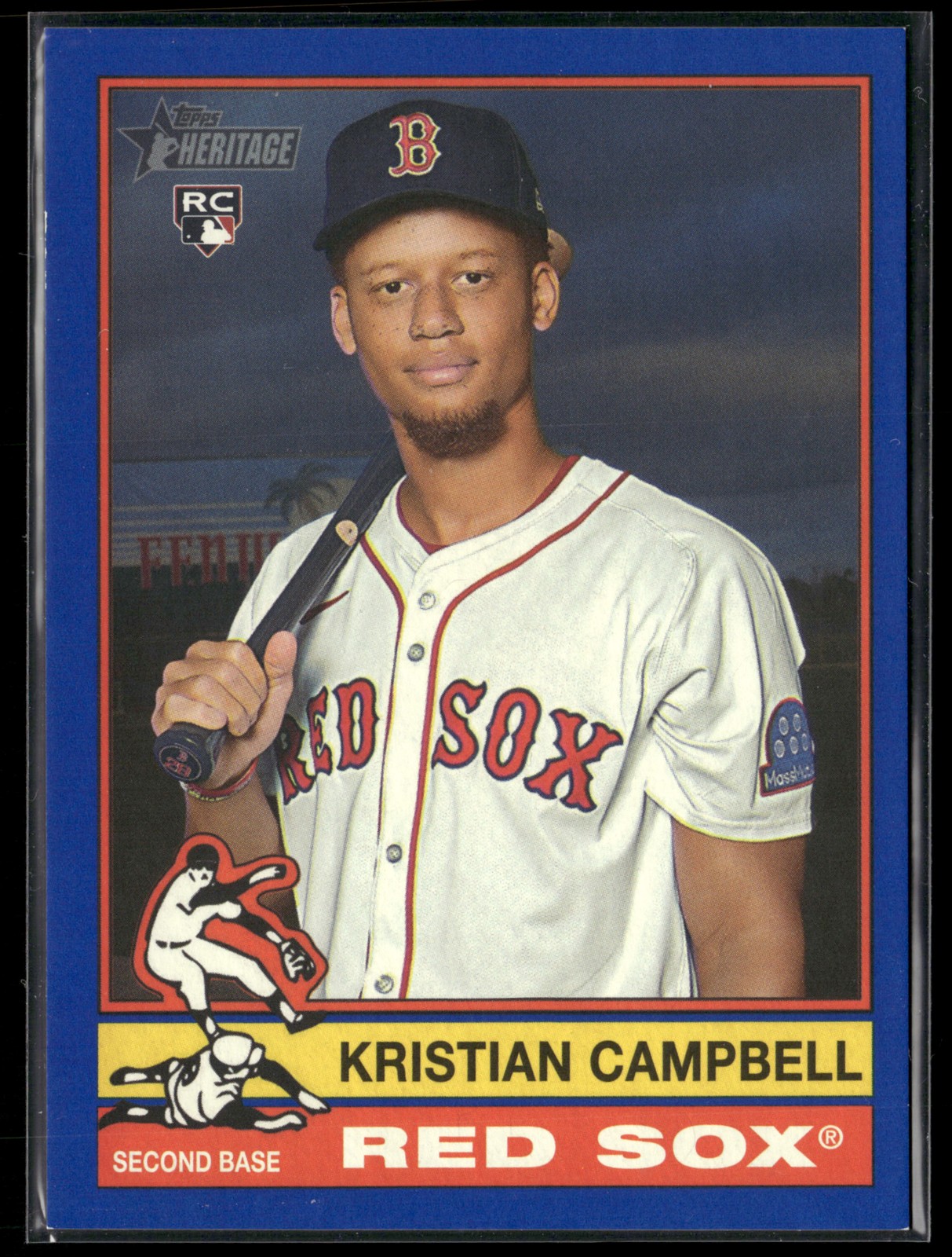 Kristian Campbell 2025 Topps Heritage #725 Dark Blue Border Red Sox Rookie