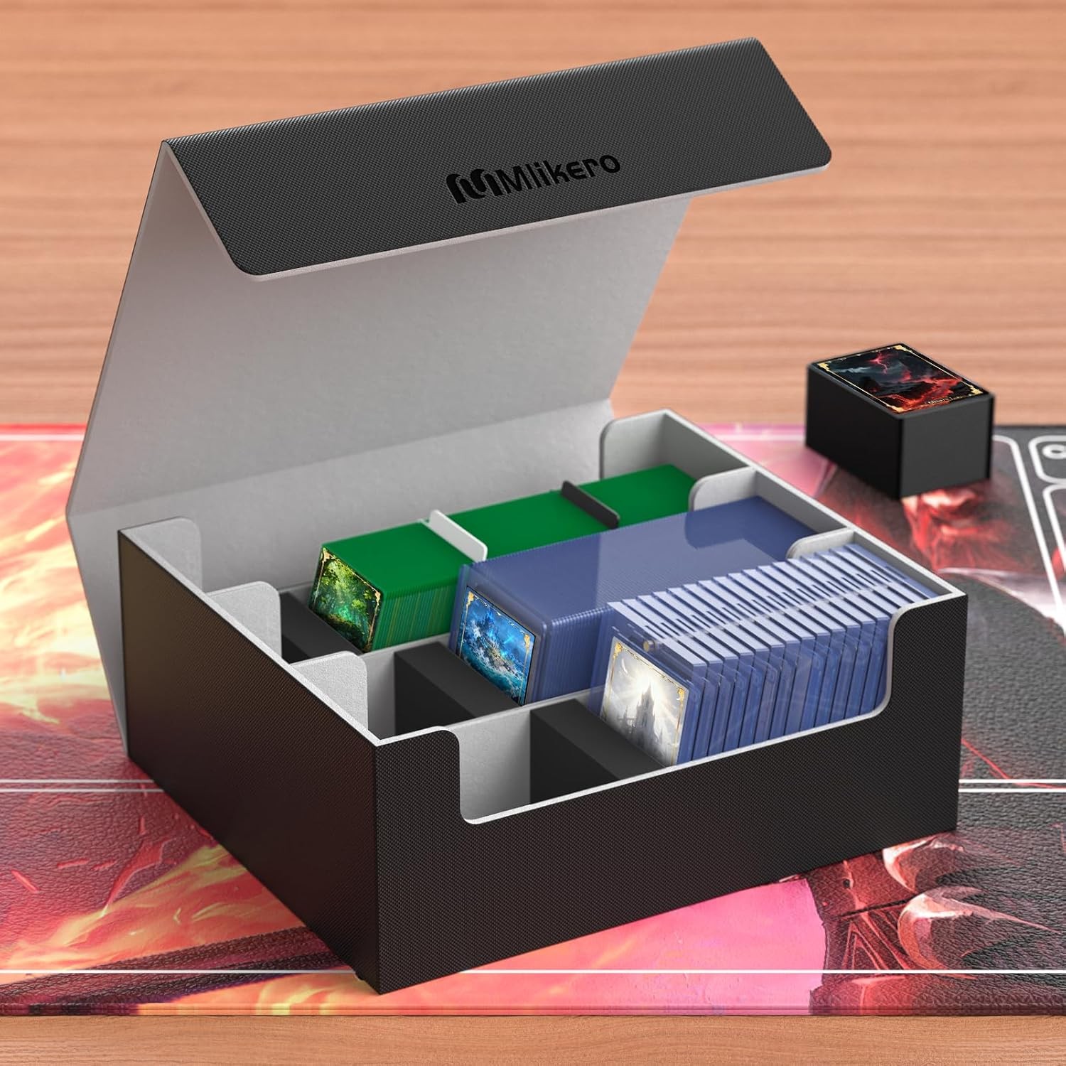 Card Deck Case for Trading Cards 1800+, Trading Card Storage Box Fits Toploader