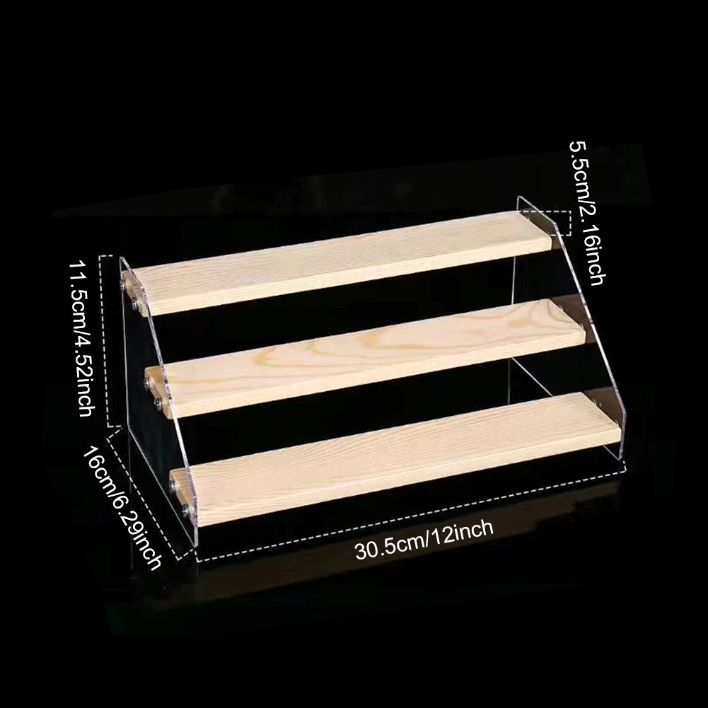 3-5 Tier Wooden Acrylic Display Stand for Toy Cars Figures Cupcake Perfume