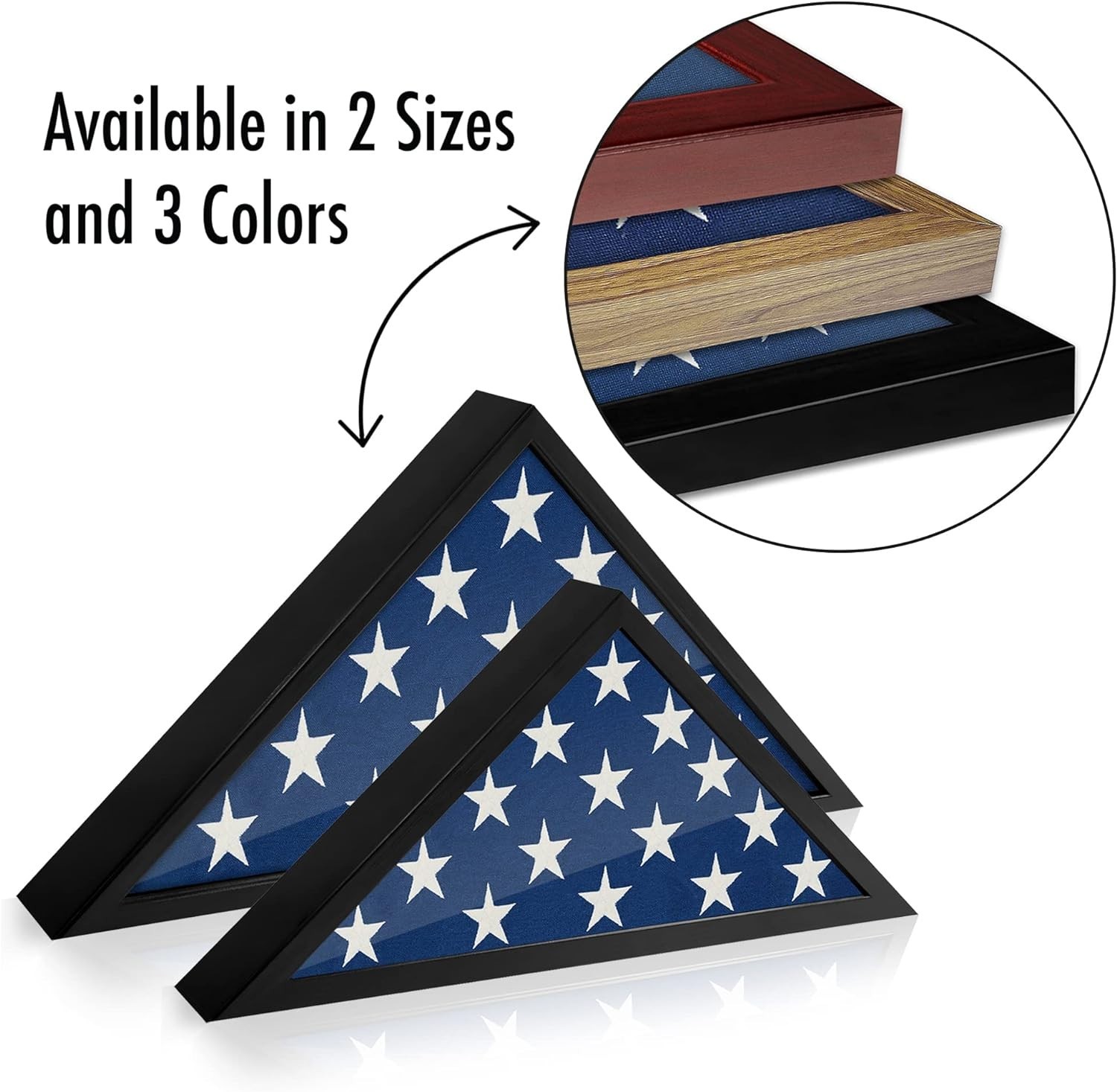 Small Triangular Flag Case – Fits 3×5′ Ceremonial Flags, Wall or Tabletop Mount