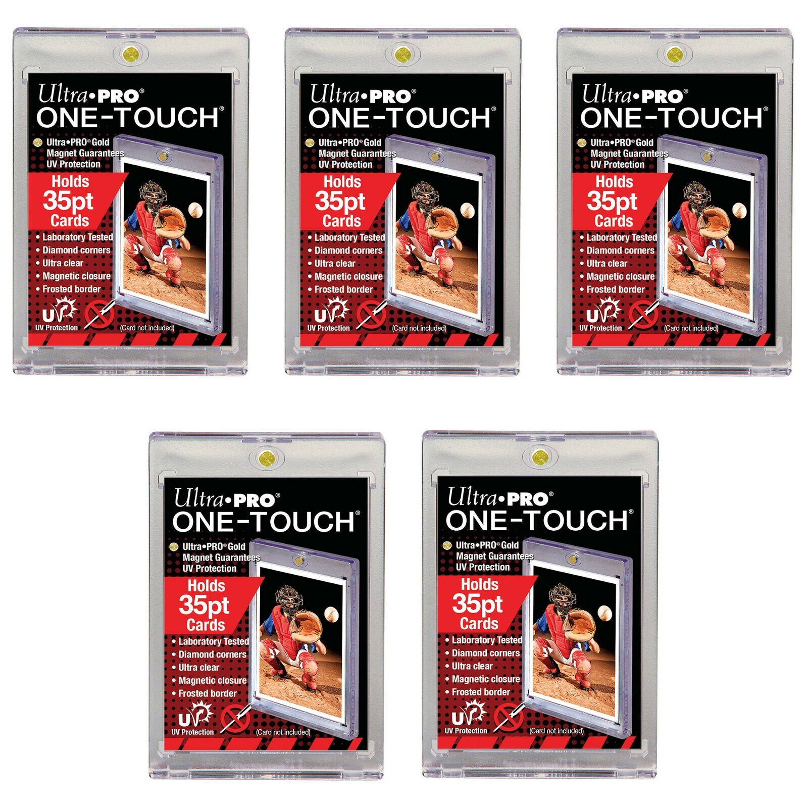 Lot of 5 Ultra Pro One-Touch Magnetic Card Holder 35pt Point 5x