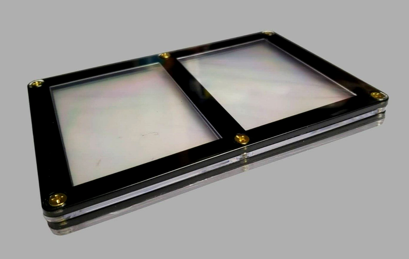 Protecto Double Card Holder SCREWDOWN Crystal Clear Recessed Card Area Lot Of 2