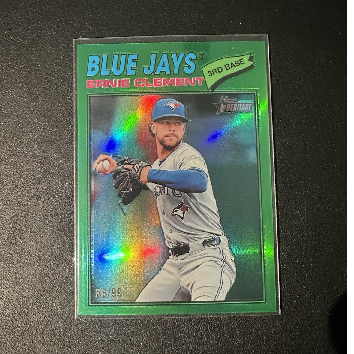 Topps 2024 Heritage Ernie Clement Green Border /99 21 Blue Jays