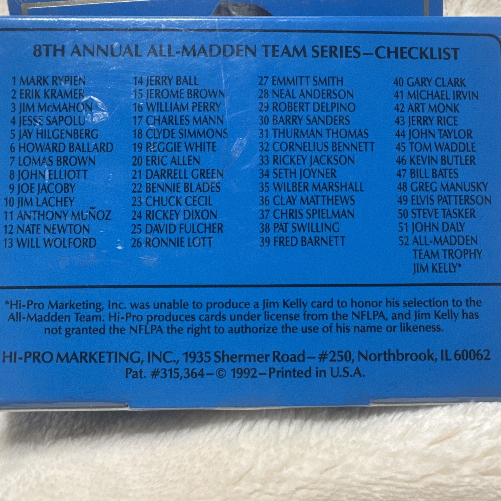 1992 Action Packed The All Madden Team 8th Annual Factory Sealed Football Set