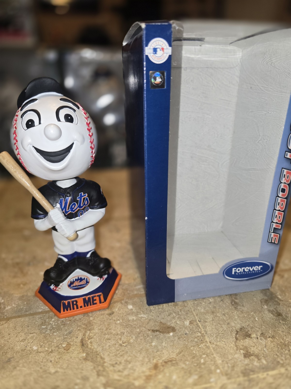 MR MET New York Mets Mascot BLACK JERSEY Bobble head 2007 Foco Knucklehead Mrs