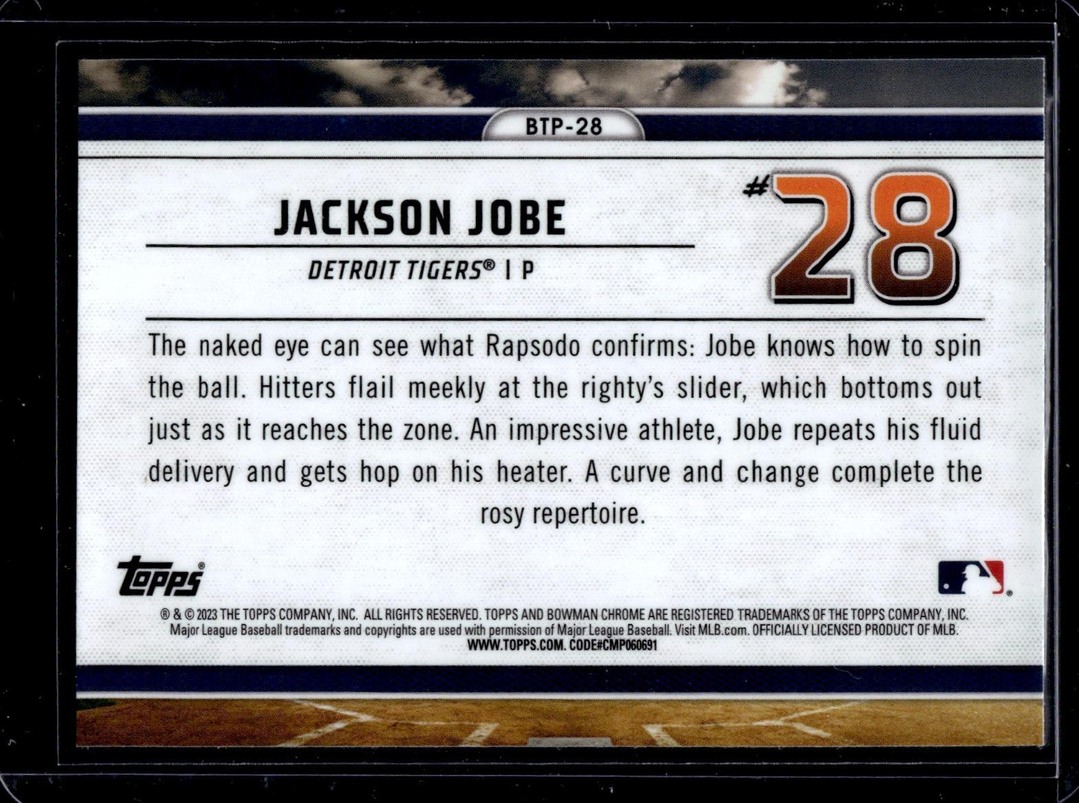 2023 Bowman #BTP-28 Jackson Jobe Bowman Scouts Top 100