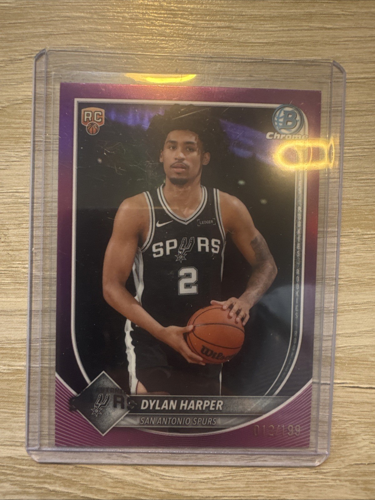 2025-26 Topps Bowman Chrome SP#/199 Fuschia Dylan Harper (RC) San Antonio Spurs