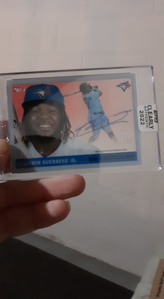 2022 Topps Clearly Authentic Blue Auto Autograph Vladimir Guerrero Jr 51/99 RAW