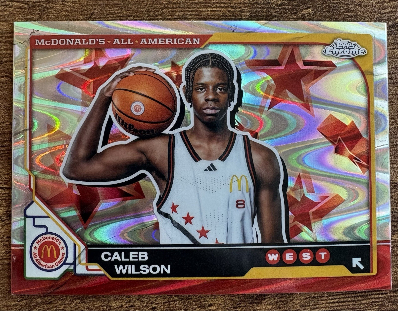 2025 Topps Chrome Mcdonald’s Caleb Wilson #48 RayWave Refractor RC Chicago Bulls