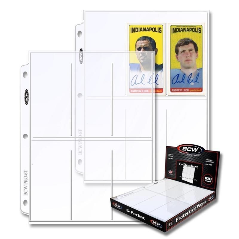 25 BCW Pro 6-Pocket Pages 2.5×5.5 Photo Album Pages Card Binder Protector Sleeve