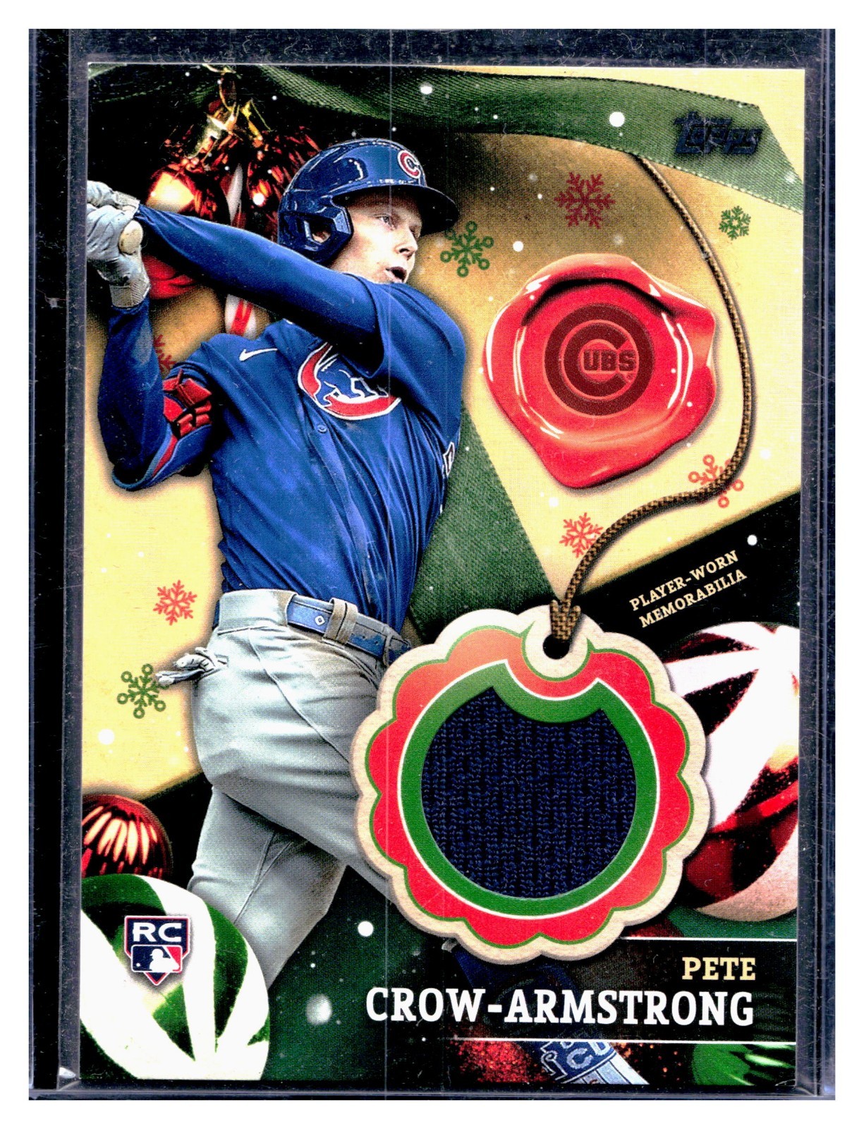 2024 Topps Holiday Relics Rookie Patch Pete Crow-Armstrong #RC-PC SSP Insert SP