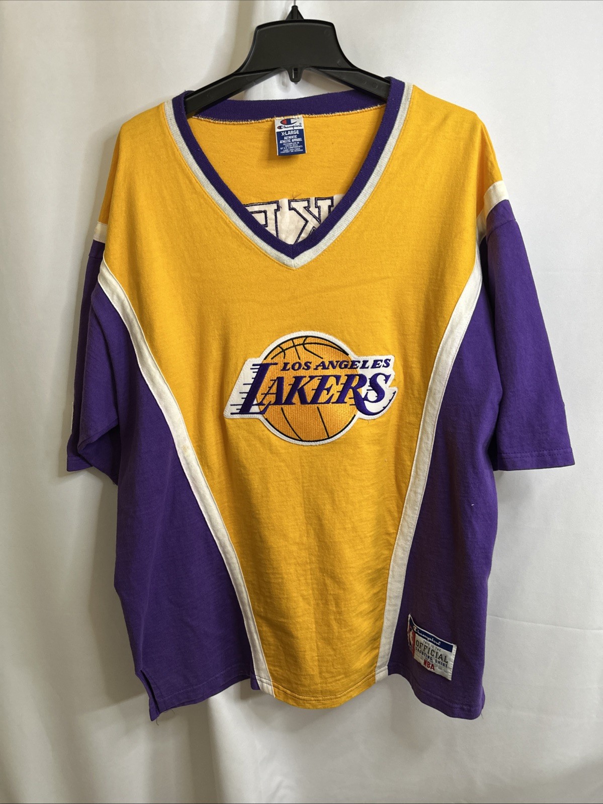 Champion LAKERS NBA Official Shooting Shirt Los Angeles Lakers Purple XL #6144