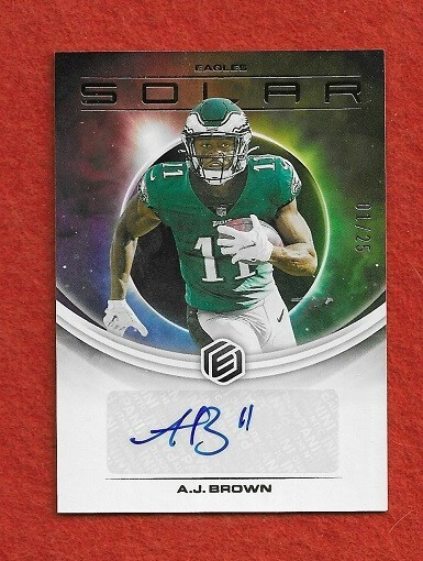 A.J. BROWN 2022 PANINI ELEMENTS SOLAR AUTOGRAPH EAGLES AUTO #1/25