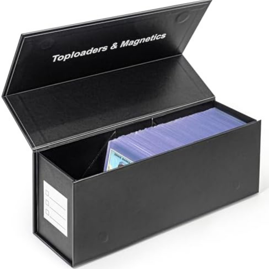 Top Loaders Storage Box for Trading Cards, Vertical Magnetic Closure Sports Card