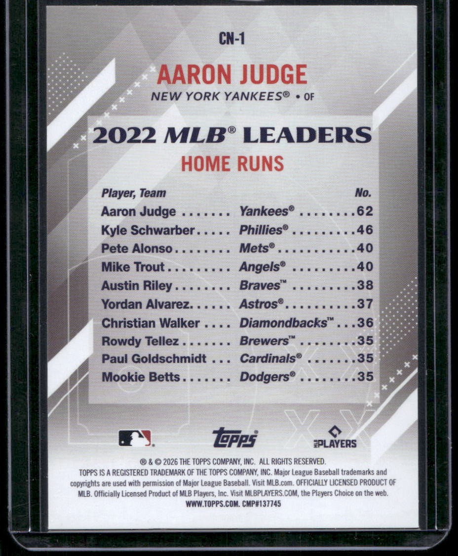 2026 Topps Series 2 Two Baseball #CN-1 Aaron Judge Crooked Numbers