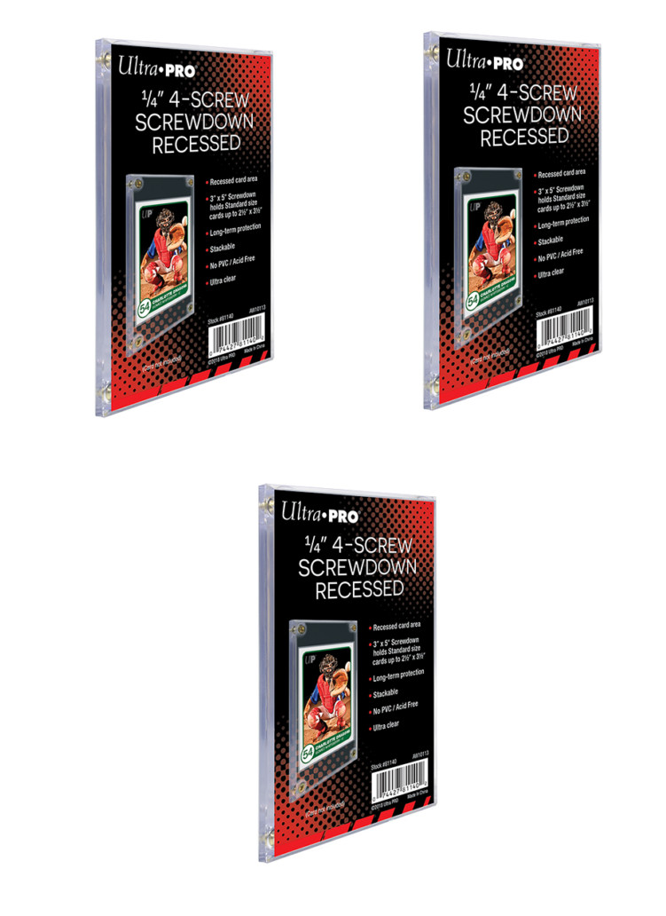 (Pack of 3) Ultra Pro 4-Screw Screwdown Trading Card Holders Standard Recessed