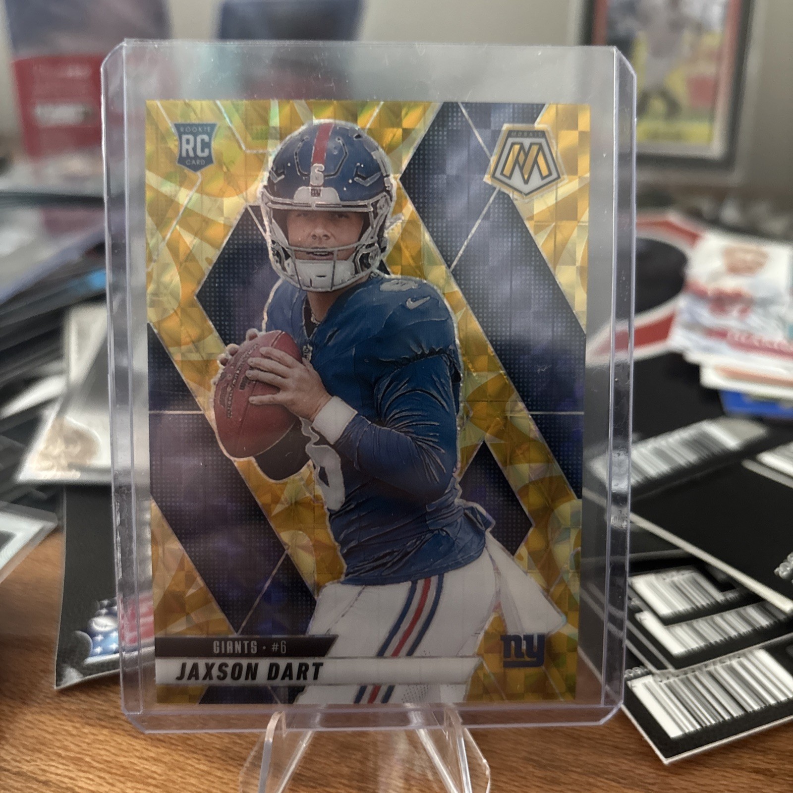 2025 Panini Mosaic – Rookies Jaxson Dart #362 Reactive Yellow Mosaic Prizm (RC)