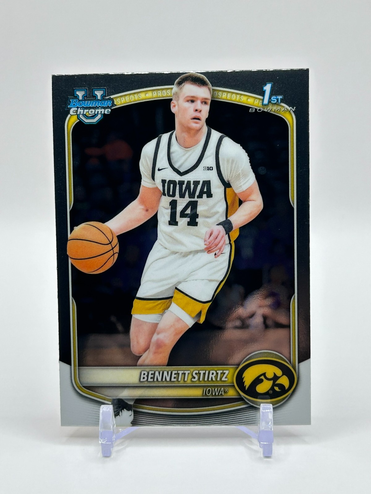 2025-26 Bowman Bennett Stirtz 1st Bowman Chrome #BCP-90 Iowa Hawkeyes