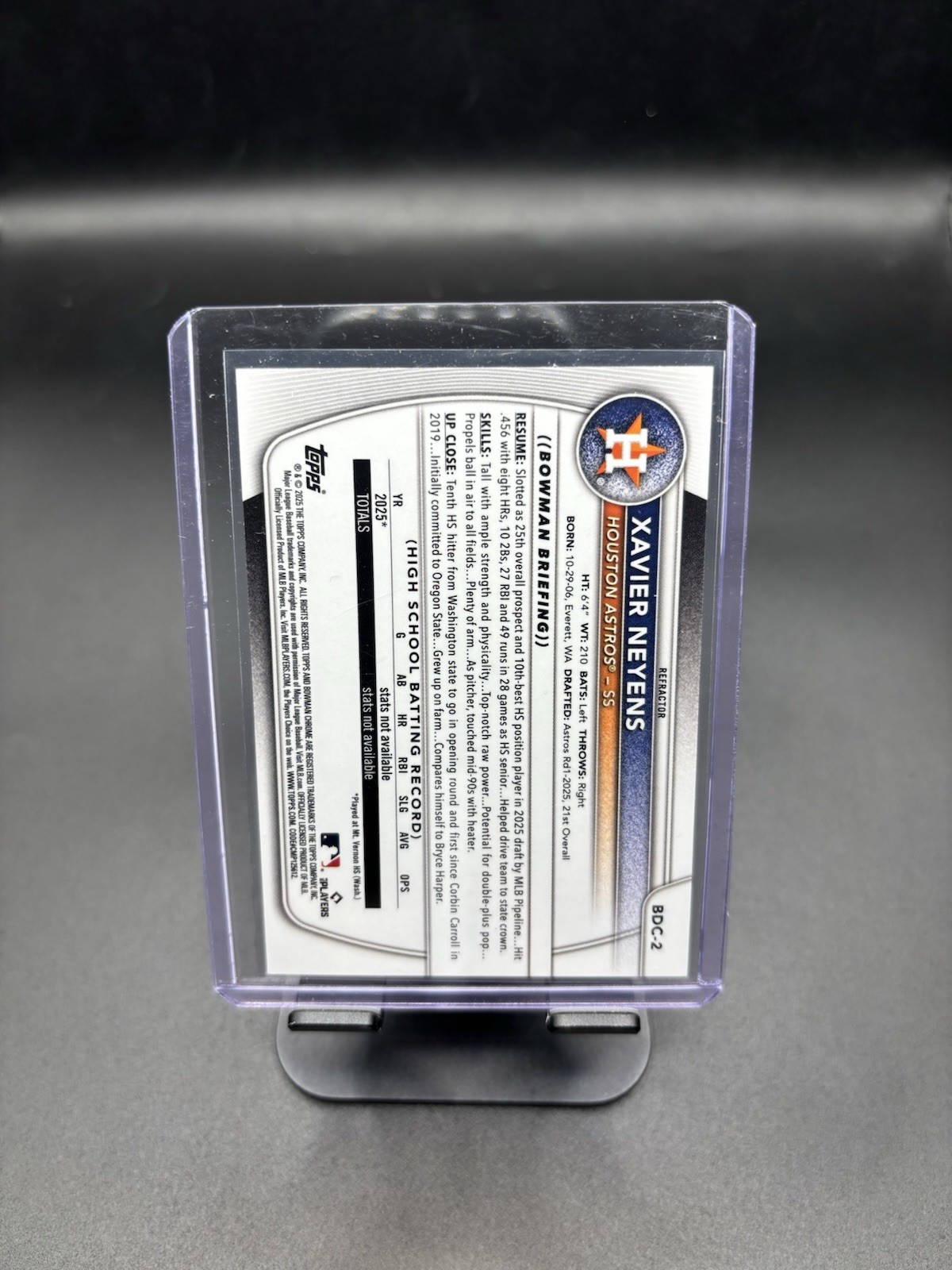 2025 Bowman Draft – Chrome Xavier Neyens #BDC-2 Refractor (RC)