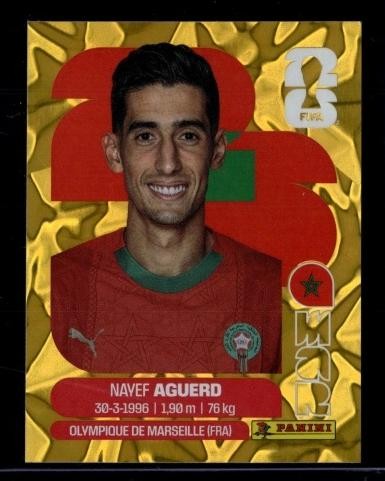 2026 Panini World Cup Sticker Collection Nayef Aguerd Morocco Gold Crumple