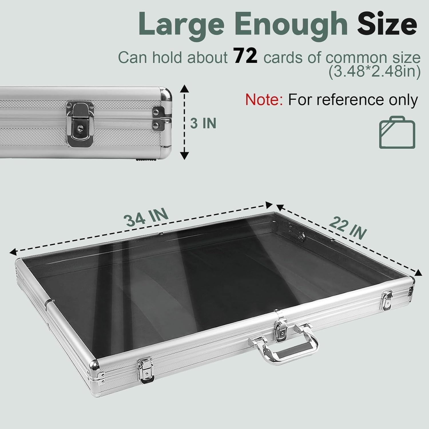 Large 34″x22″ Tabletop Aluminum Display Case with Locks – Secure Your Treasures