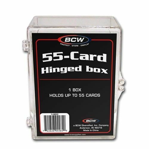 (Pack of 5) BCW 55-Card Hinged Plastic Boxes Holders / Cases For Trading Cards