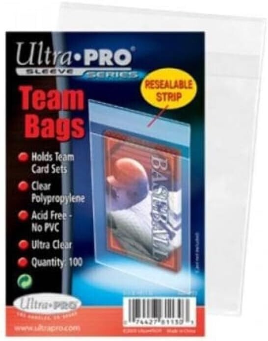 Ultra PRO Team BAGS Resealable Sleeves 100 200 300 400 500 1000 2500 5000 10000