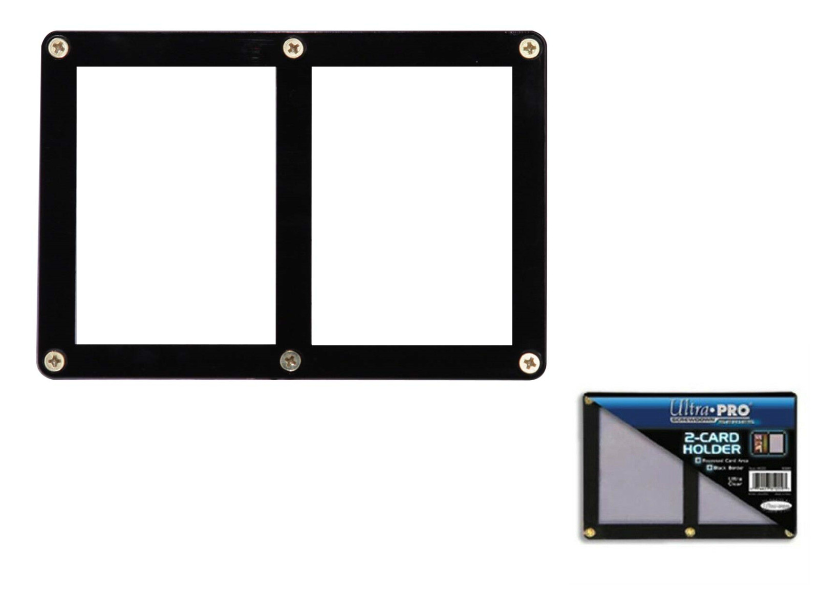 ** (NEW) Ultra Pro Black Border 2 card screw Down 35pt Quality Card Holder **