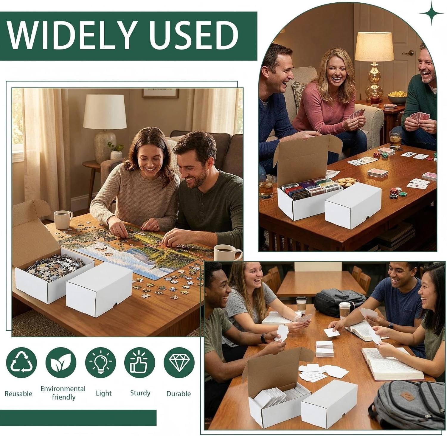 100 Pack 400-Count Trading Card Storage Boxes White Cardboard Holders