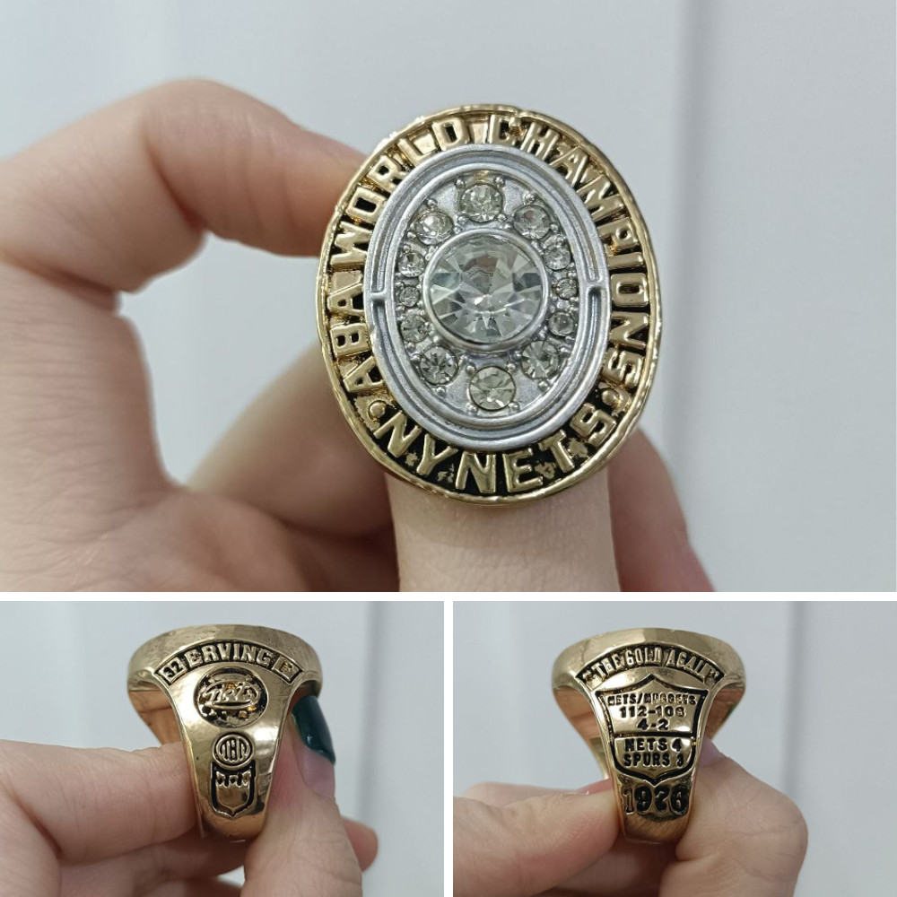Ring New York Nets 1976 Julius Erving #32 ABA World Champions History Fan Rings