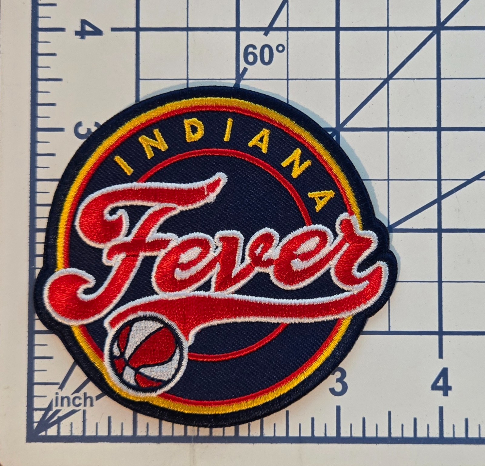 Indiana Fever 3.5″ Round Iron On Embroidered Patch~ Free Tracking!