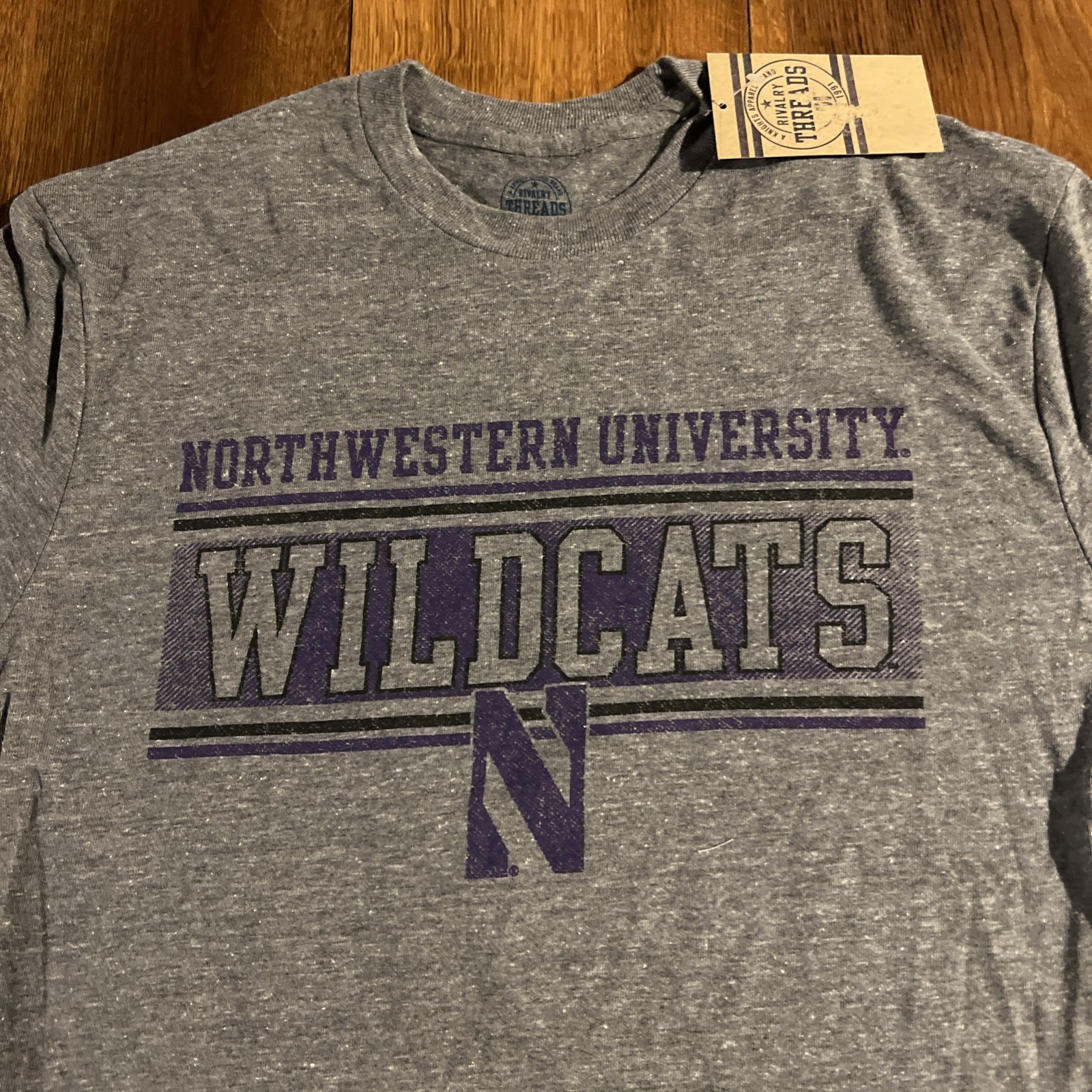 NCAA Northwestern Wildcats Gray Tri-Blend T-Shirt – Size Mix