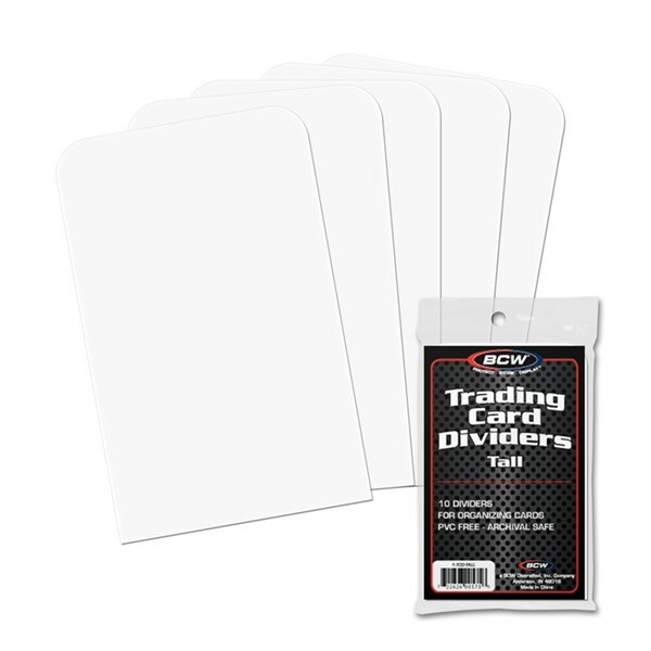 400 BCW Archival White Plastic Tabbed Tall Baseball Trading Card Box Dividers