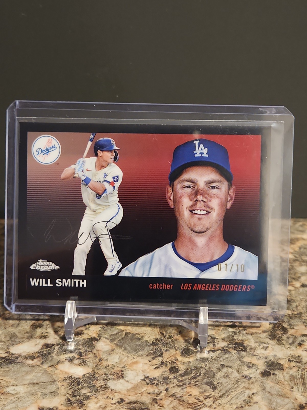 2026 Topps Chrome Platinum Will Smith #182 Black Refractor 01/10 LA Dodgers