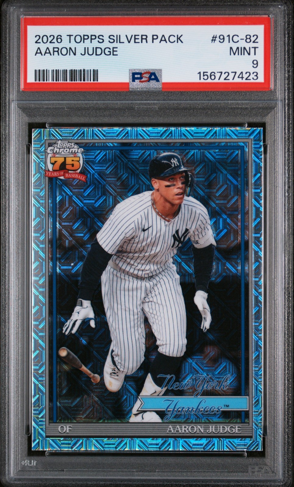 AARON JUDGE MOJO CHROME 1991 #91C-82 2026 TOPPS SILVER PACK SERIES 1 PSA 9