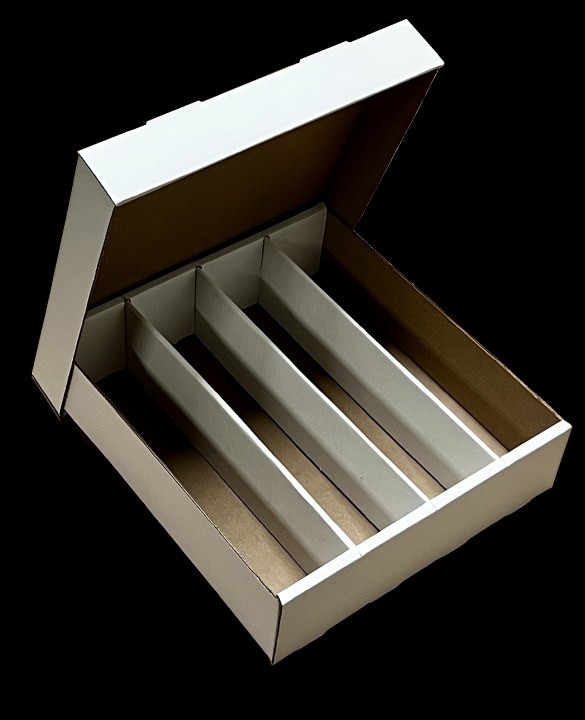 (2) 3200 COUNT 4 ROW TRADING CARD HALF LID MONSTER CARDBOARD STORAGE BOXES