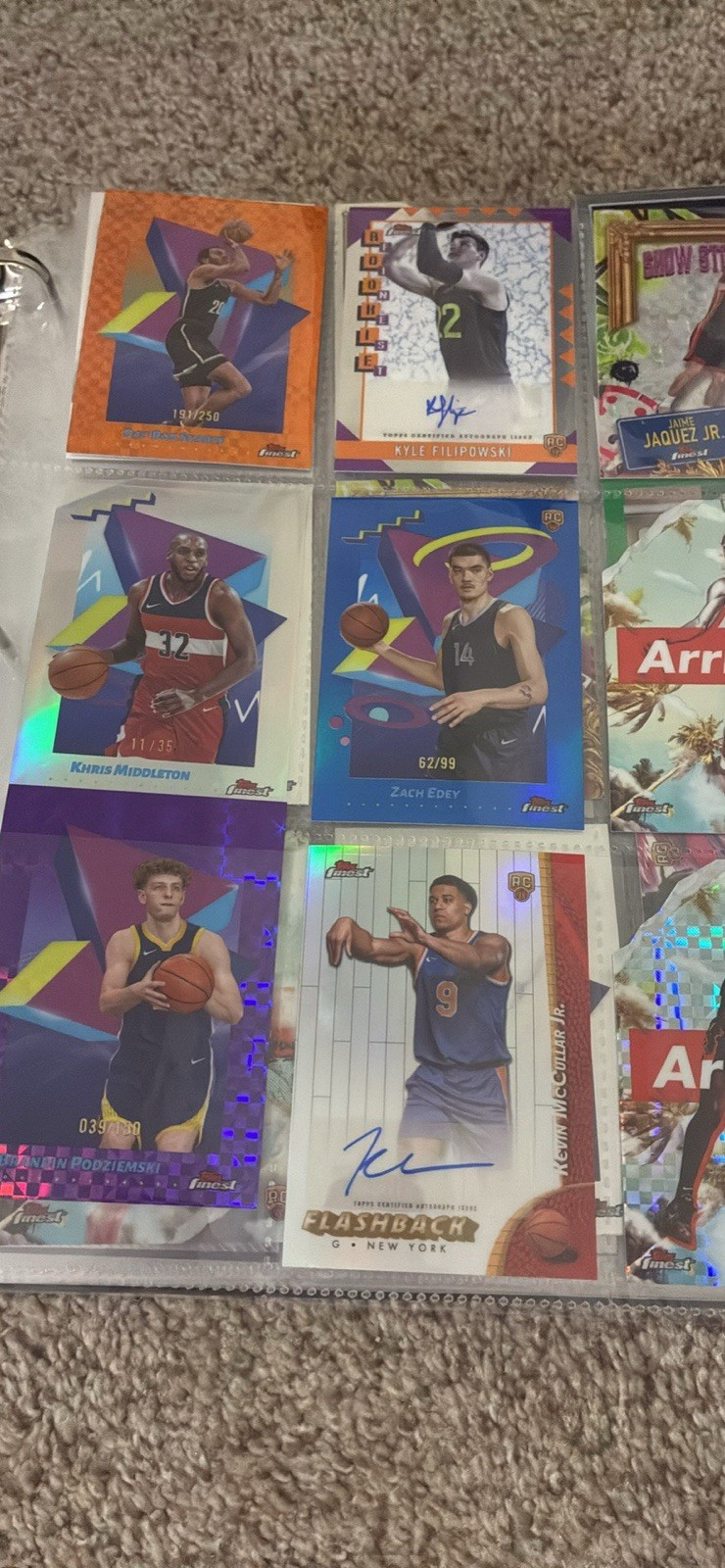 Topps Finest 2023-24 Basketball 6-Card Lot Auto Parallel Rookie Flashback