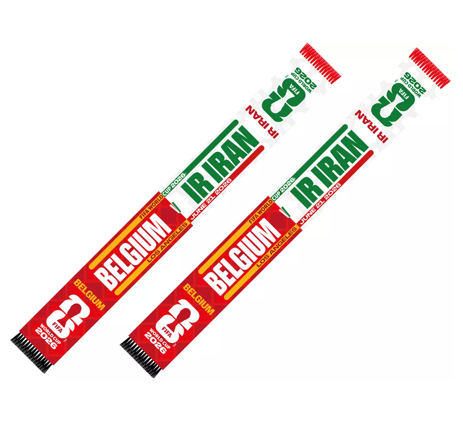 NWT 100% Authentic World Cup Belgium Vs. Iran Match Scarf Bank Exclusive