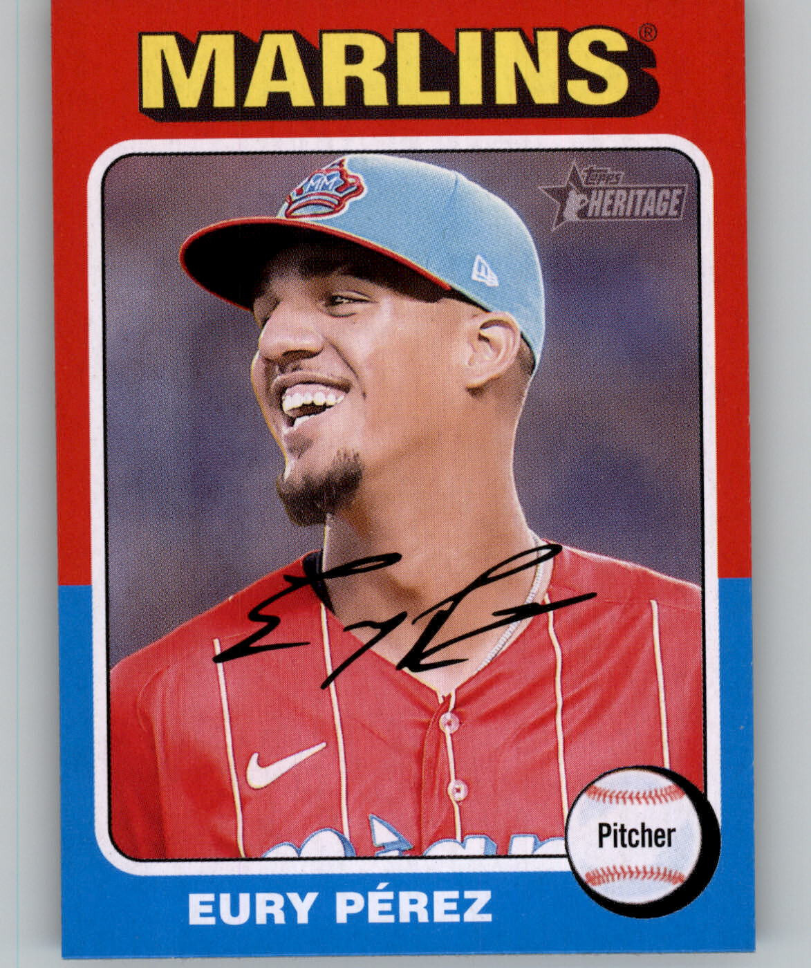 (10) 2024 Topps Heritage EURY PEREZ Base Card Lot (x10) Marlins #374