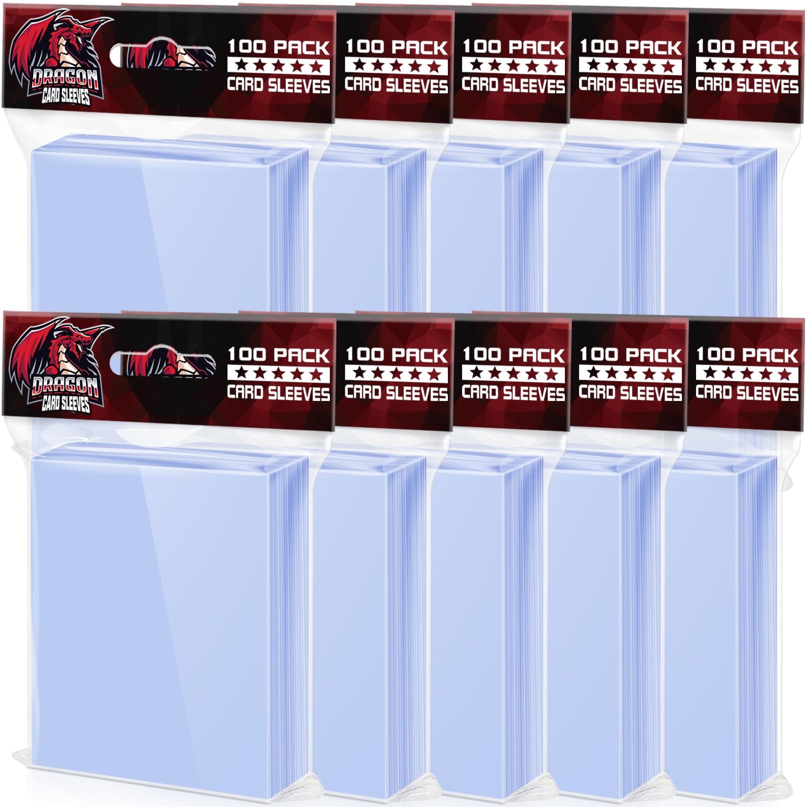1000 Pcs Card Sleeves Toploaders for Trading Cards, Soft Clear Card Sleeves f…