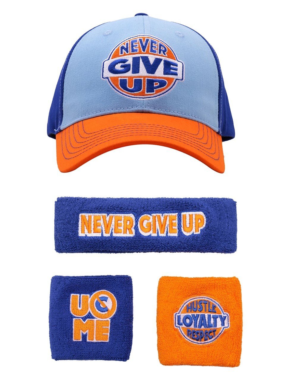 John Cena Blue Orange Never Give Up 20 Years Baseball Hat Headband Wristband…