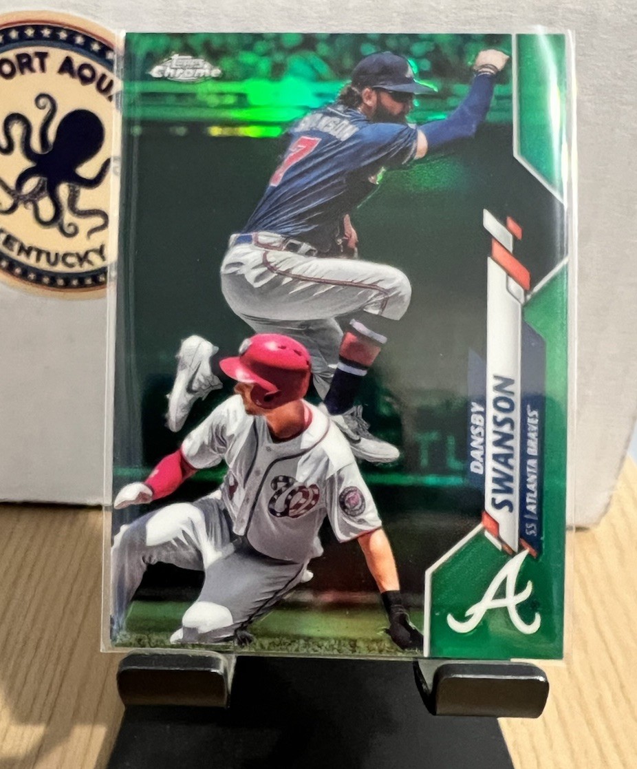 2020 Topps Chrome Dansby Swanson Green Refractor #/99 Braves