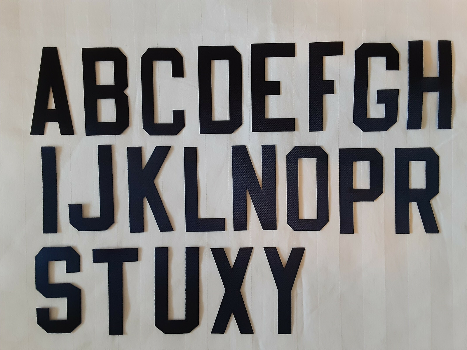 Tackle Twill Letters 3″ Block Font NHL NFL NBA MLB Authentic Jersey Letters NAVY