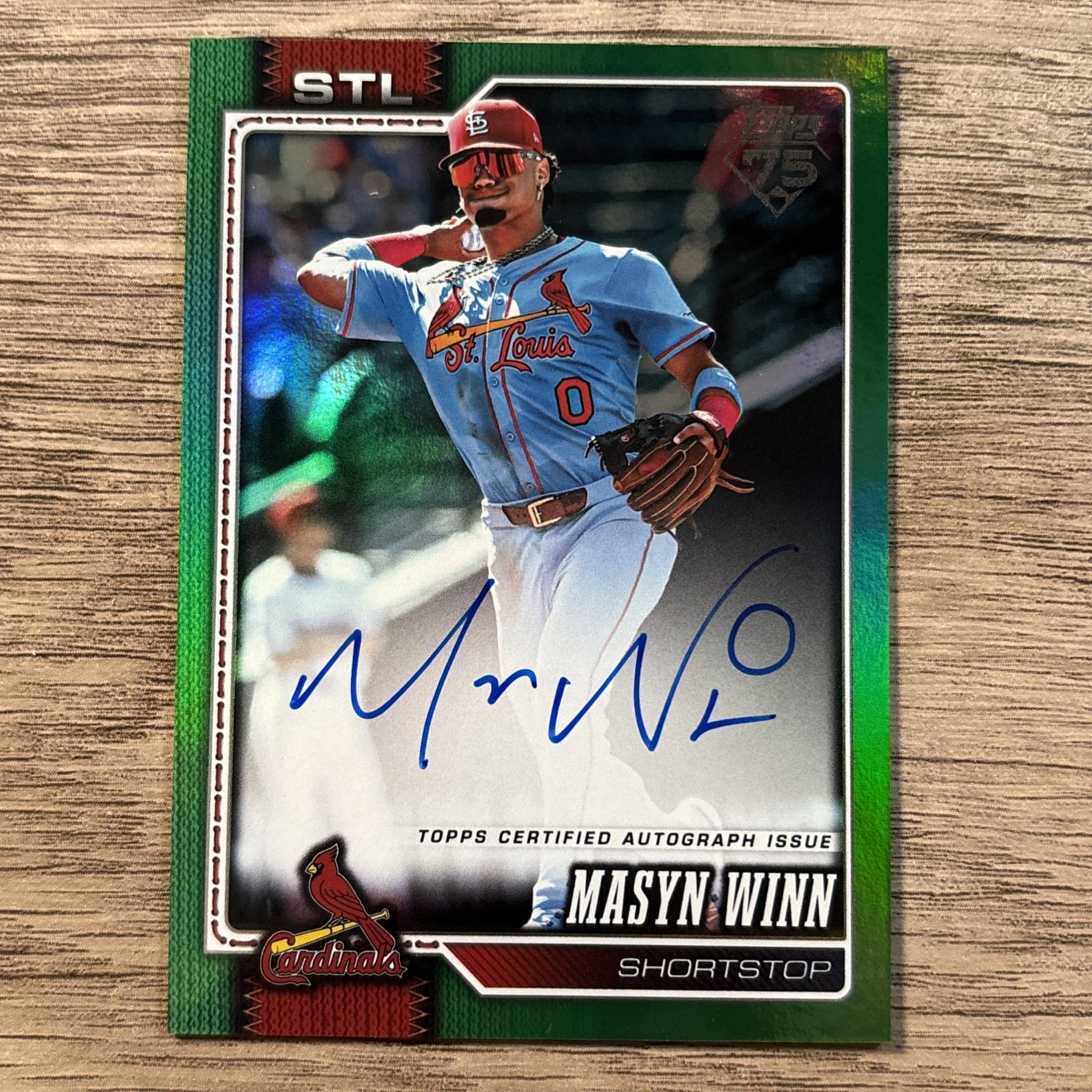 2026 Topps Series 2 Baseball Masyn Winn Green Auto /99 #526
