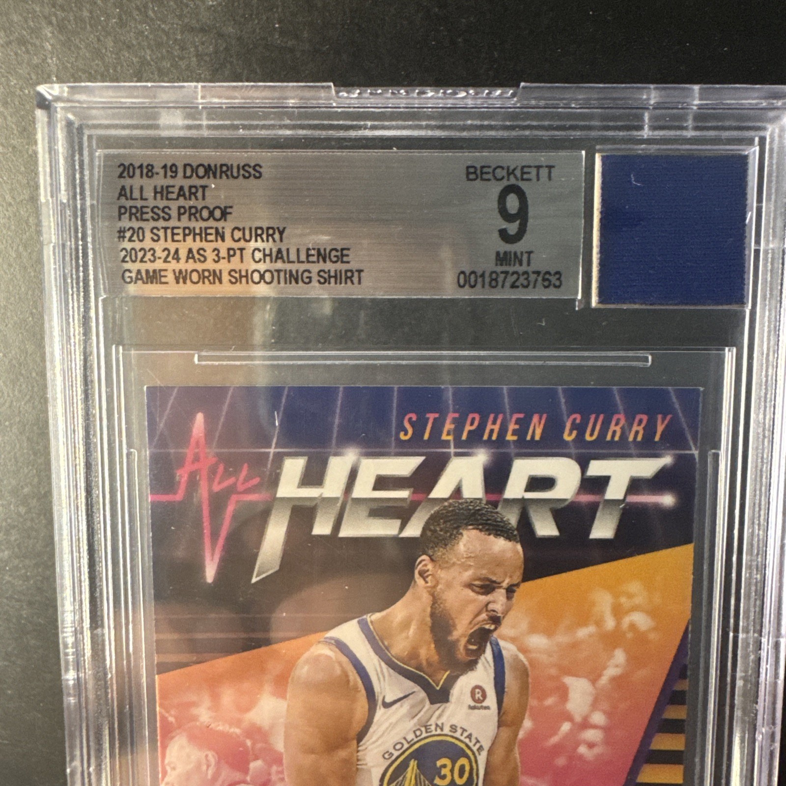 Stephen Curry 23-24 3-pt Challenge Patch 18-19 Panini Optic All Heart Card BGS 9