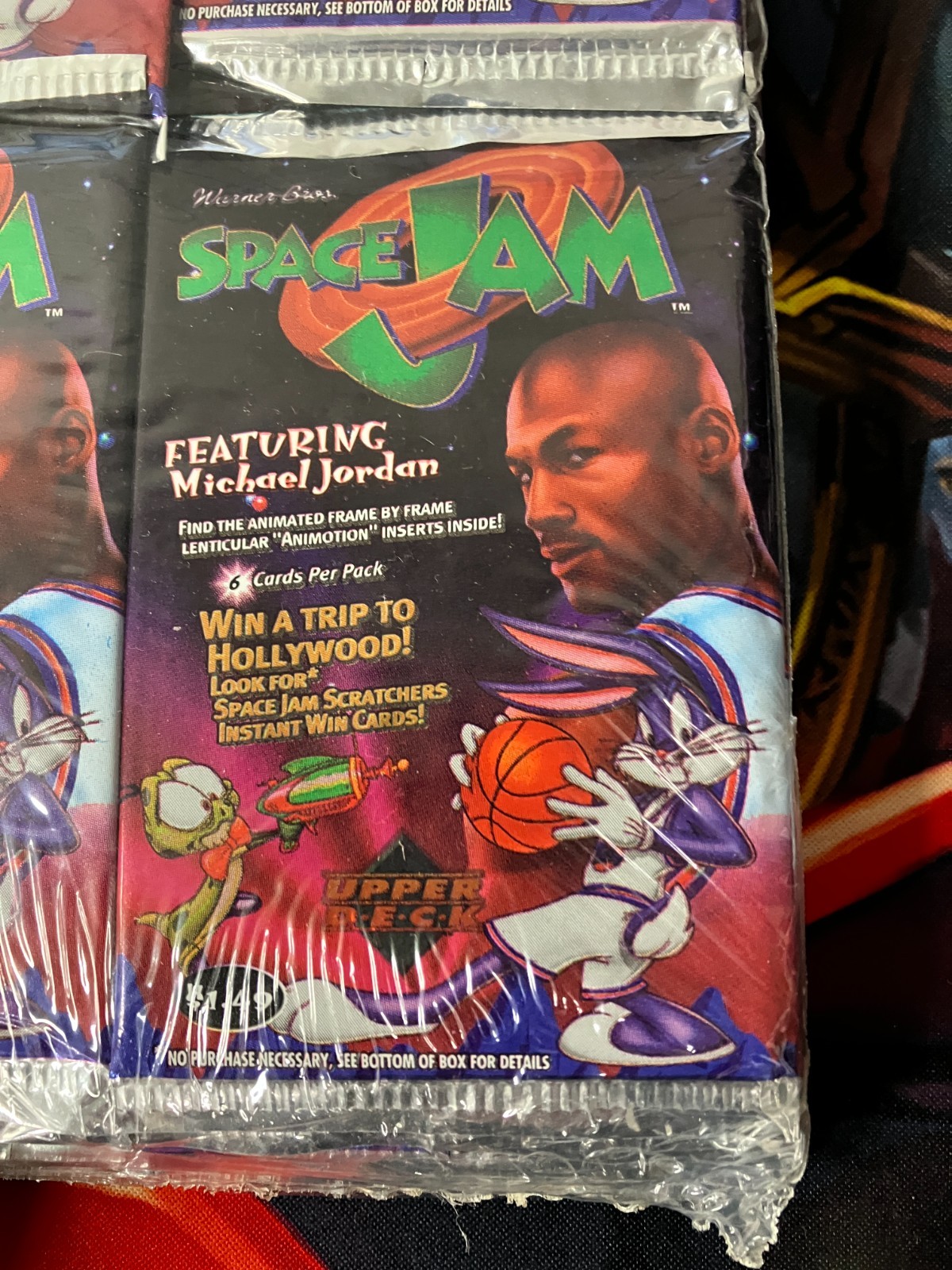 1996 Space Jam Trading Cards Michael Jordan Factory Sealed Booster Pack