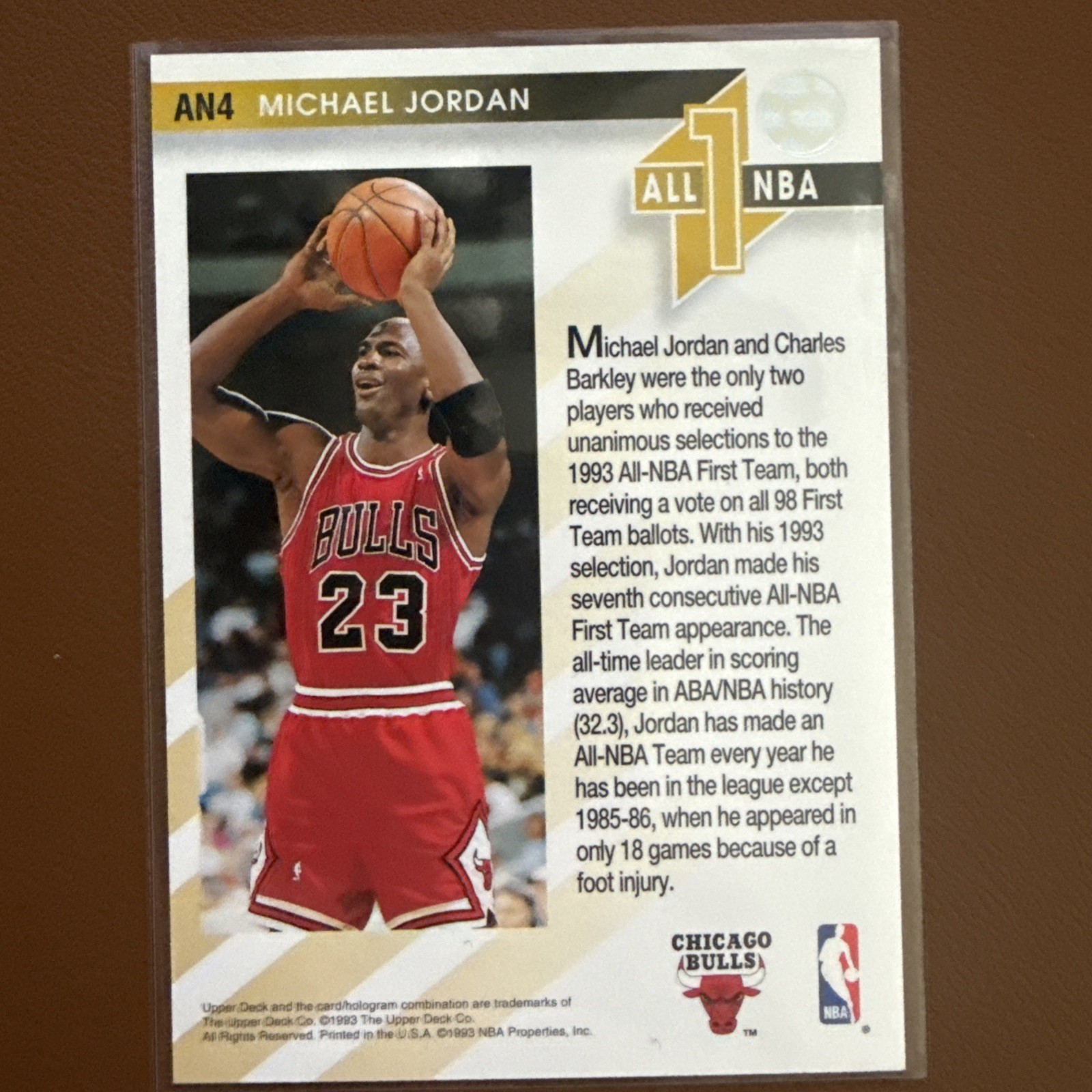 1993-94 Upper Deck – All-Nba Team Michael Jordan #AN4